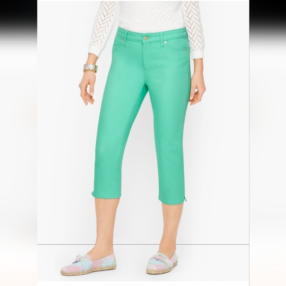 Talbots Pedal Pusher Jeans - Solid Turquoise Size 8p